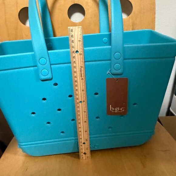 BOC Brand EVA Aqua Blue Beach Tote Bag Holes New With Tag Roomy - Picture 5 of 9